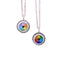 Large Sterling Silver Eye Necklace - Rainbow