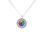 Large Sterling Silver Eye Necklace - Rainbow