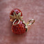 Vintage Coral Strawberry Charm