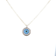 Sterling Silver Eye Necklace -Blue